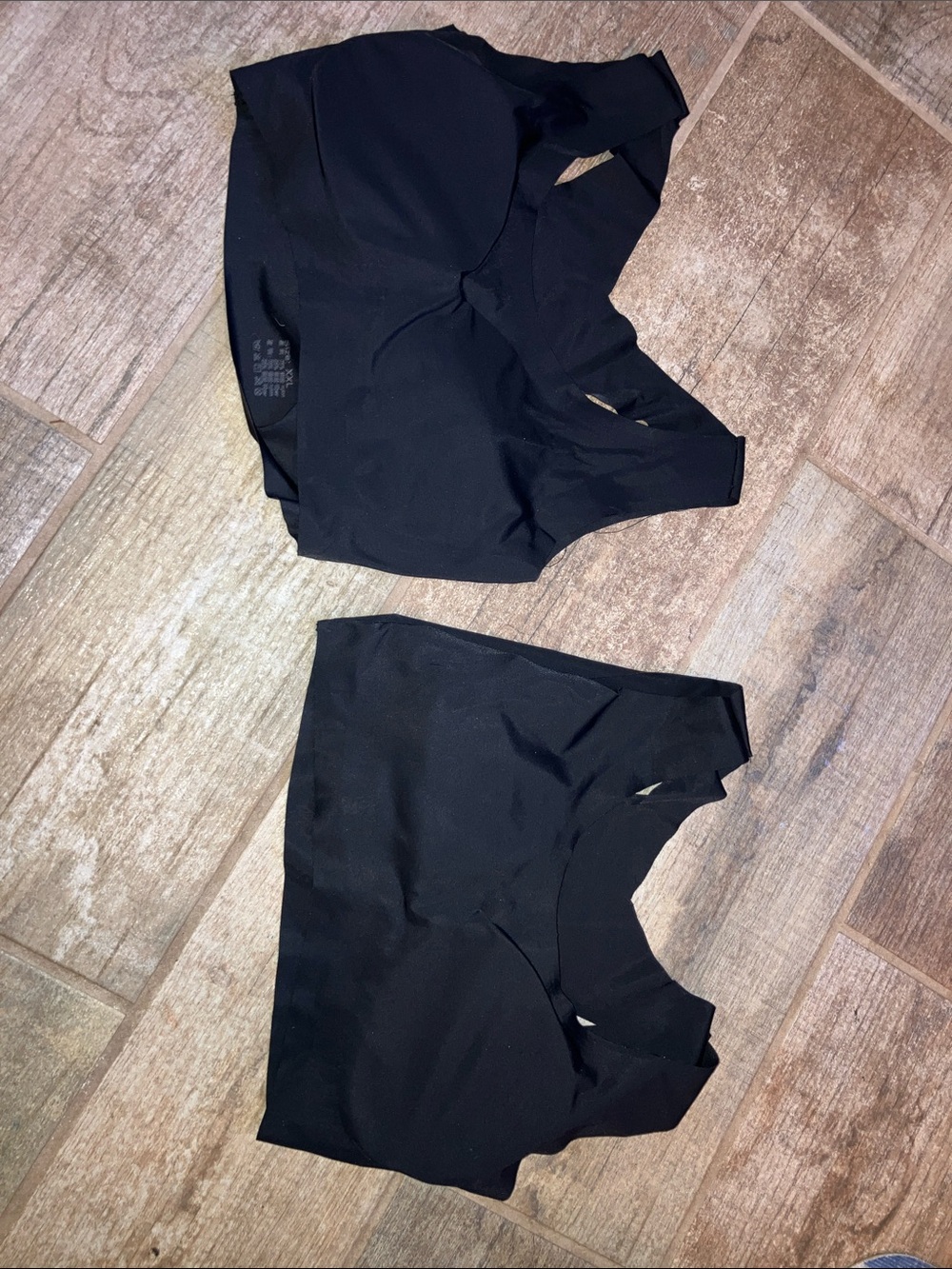 Black Seamless Wrap Bralettes - 2-Pack